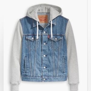 Levi's Blue Denim Jacket with Gray Sleeves